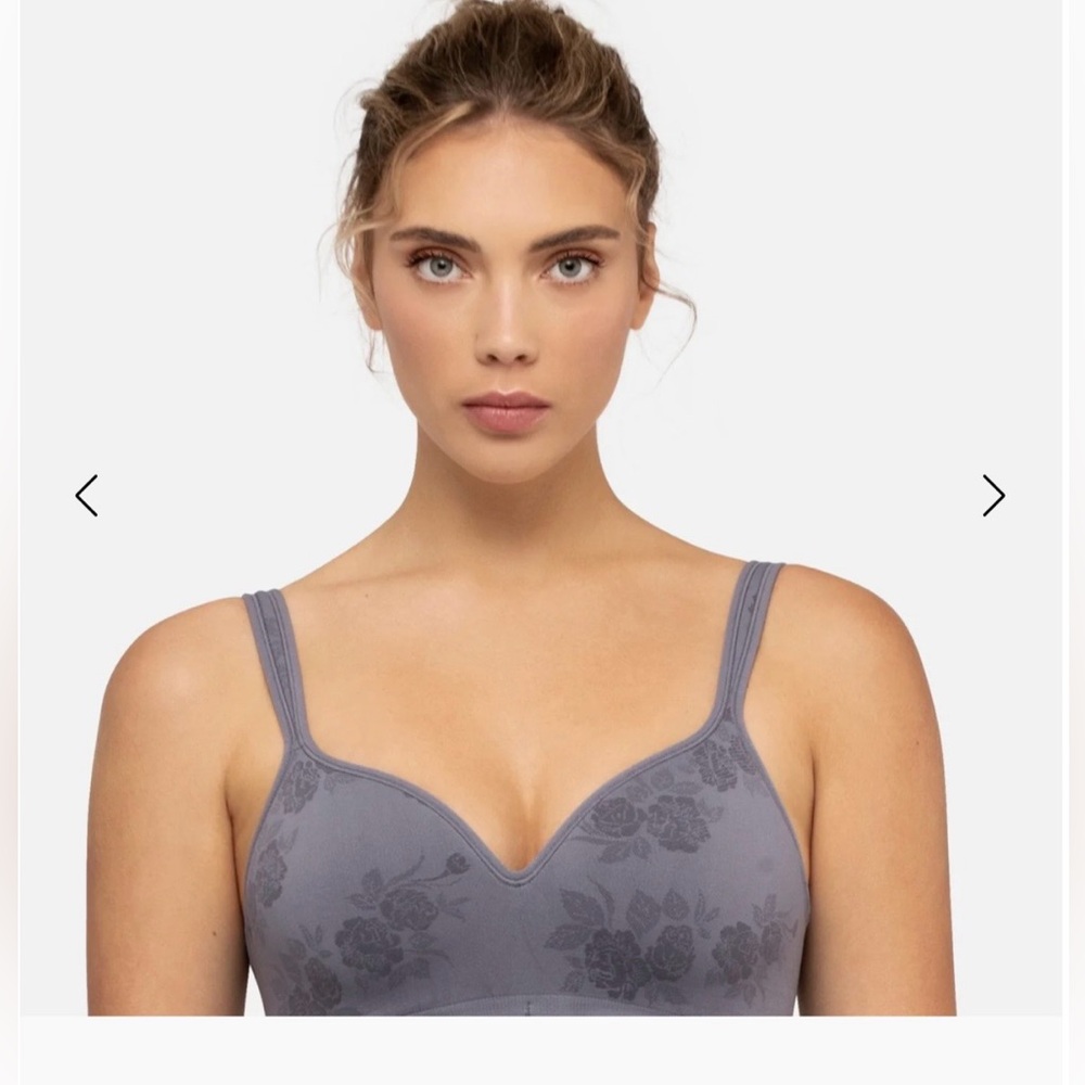 Underoutfit 460 Perfect Neckline Floral Gray Bra Size Large NWT - Picture 3 of 4